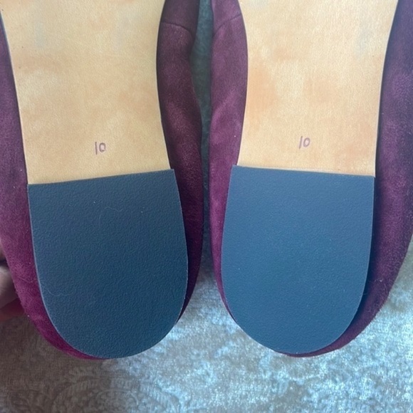 Brand New SAM EDELMAN Felicia Genuine Suede Bow Ballet Flats Burgundy Loafers - Picture 14 of 16